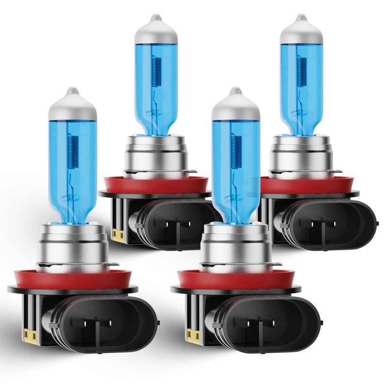 TXBILMOO Halogen Headlight Bulbs Compatible for 2007 2008 2009 2010 2011 2012 2013 2014 2015 2016 2017 2018 Nissan Altima H9 H11 High Low Beam Lights Combo 6000k White 200 Brightness 4Pack